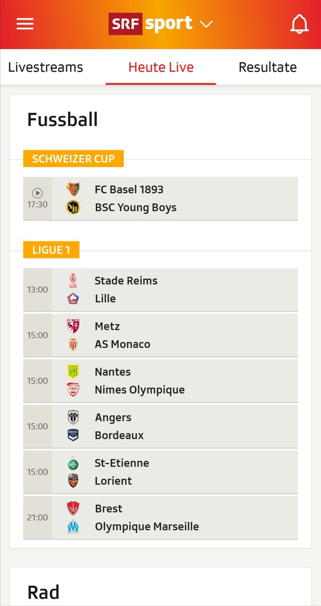 Snaady's tweet photo. @srfsport ein kleiner Wunsch/Hinweis, wenn ich den so äussern darf:
betrifft App-Ansicht "Heute Live", Sparte Fussball.
Nicht erwähnt:
- Women Champions League Final
- gester Community Shield Arsenal - Liverpool
- Womens Super League

Danke fürs Prüfen 😊 https://t.co/lM8ZxY8Ziw