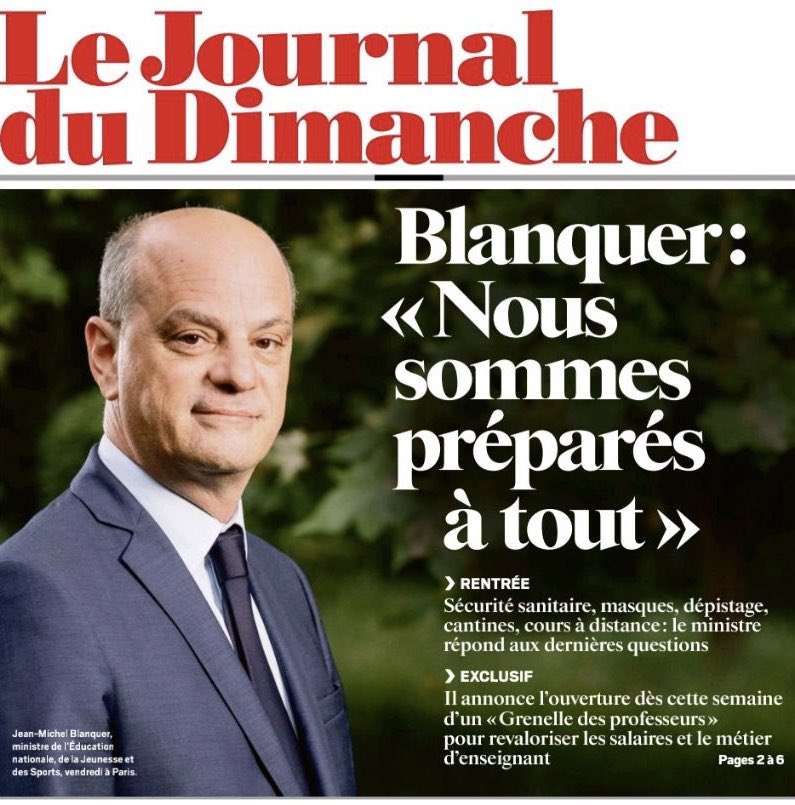 Dans <a href="/leJDD/">Le JDD</a>, le ministre <a href="/jmblanquer/">Jean-Michel Blanquer</a> détaille la #rentrée scolaire et annonce un #Grenelle des #professeurs pour revaloriser leur rémunération et améliorer leur bien-être au travail. 
Plus qu’un investissement pluriannuel massif, ce sera un profond changement du système éducatif.