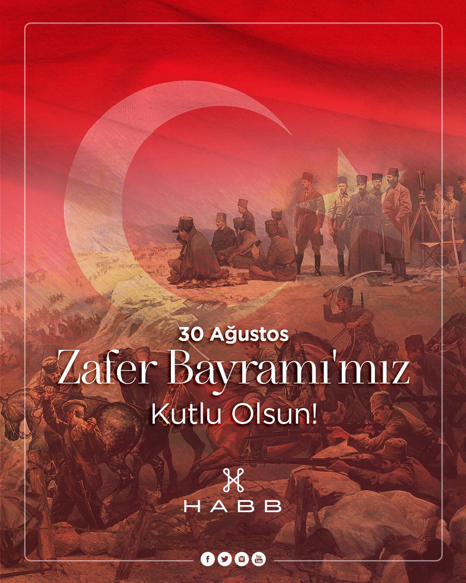 HabbConcept's tweet photo. Zaferlerle dolu şanlı tarihimize altın harflerle yazdığımız #30Ağustos Zafer Bayramı kutlu olsun. 🇹🇷 https://t.co/MwXDn7q2ow
