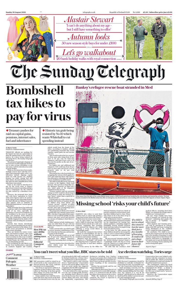 The Times and Telegraph splash on Conservative plans to raise taxes on wealth. Our research shows this would be popular with the public *and* with Conservative voters 1/