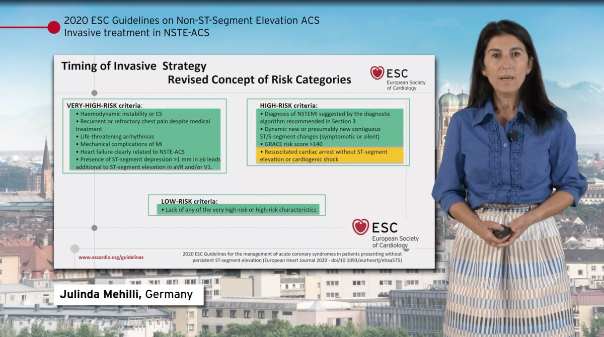 8/ Timing of invasive strategy - Benefit of early invasive strategy correlates strongly with patient profile. -- Very high risk: immediate PCI (<2h)-- High risk: <24h