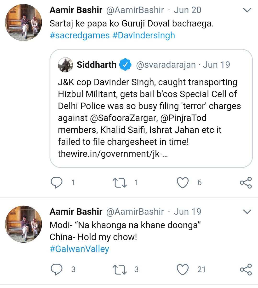 Amir Bashir, hubby of  @foxstarhindi creative commissioning head timeline is filled with anti Modi, Anti Indian SC, Anti Indian army basically deep India hate bile.