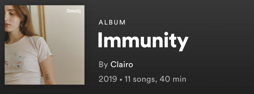 i started exploring music and discovered clairo from skate kitchen. Instantly fell in love with her music esp this album. spent my term break listening to this album. fell in love with indie music and where i rediscovered wallows. fave track: sofia  @clairo