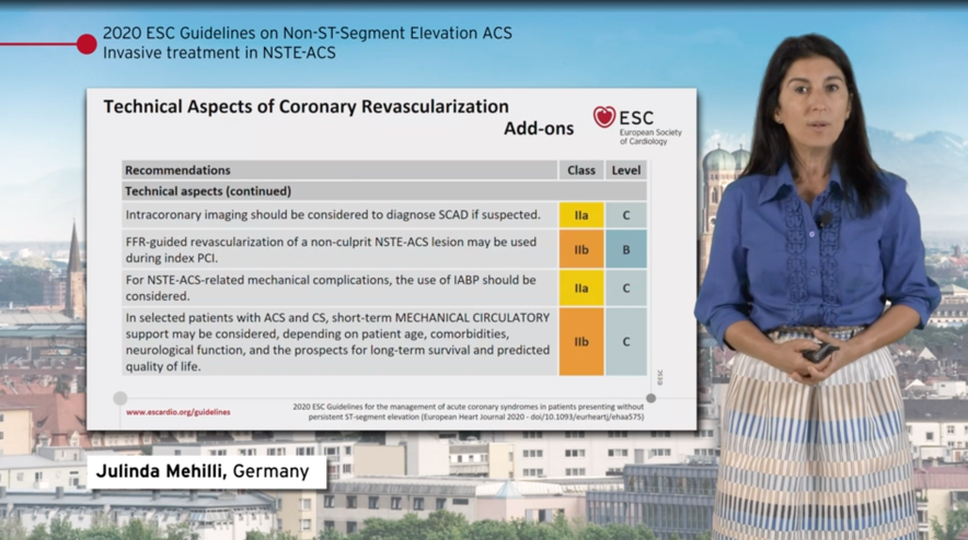 10/ Periprocedural aspects of PCI in NSTEMI- FFR may be used to assess non culprit lesiones- IABP IIaC, in mechanical complications- MCS in ACS + CS: IIbC