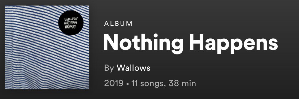 a fan of 13rw and i discovered wallows first there from when they released pleaser. i loved that song sm in 2017 and from clairo i rediscovered them. it was like meeting an old friend and listening to this album was like getting to know an old friend all over again. FT: AYBY