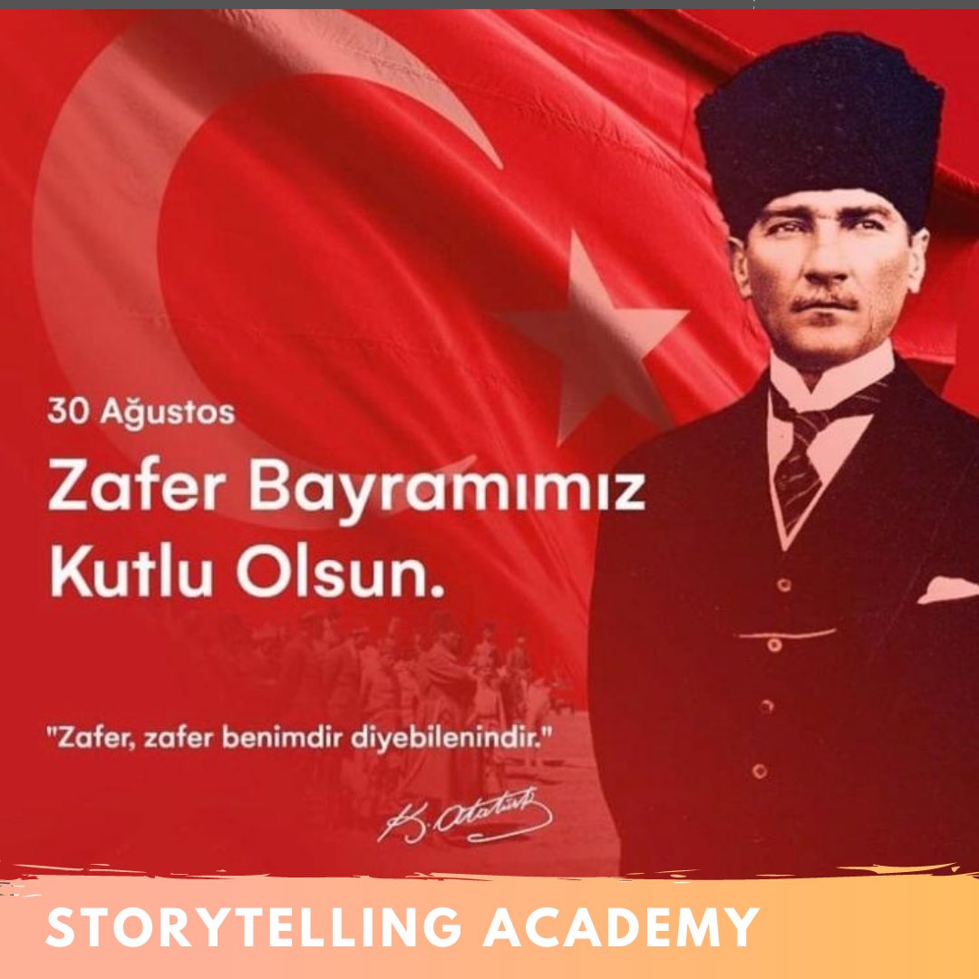 StorytellingAc's tweet photo. 30 Ağustos Zafer Bayramımız kutlu olsun.🇹🇷 Bu topraklarda özgürce yaşamamızı sağlayan Mustafa Kemal Atatürk ve istiklal mücadelemizin tüm kahramanlarını, sevgi, saygı ve büyük bir minnetle anıyoruz.🙏 https://t.co/qpbZlD4b4a