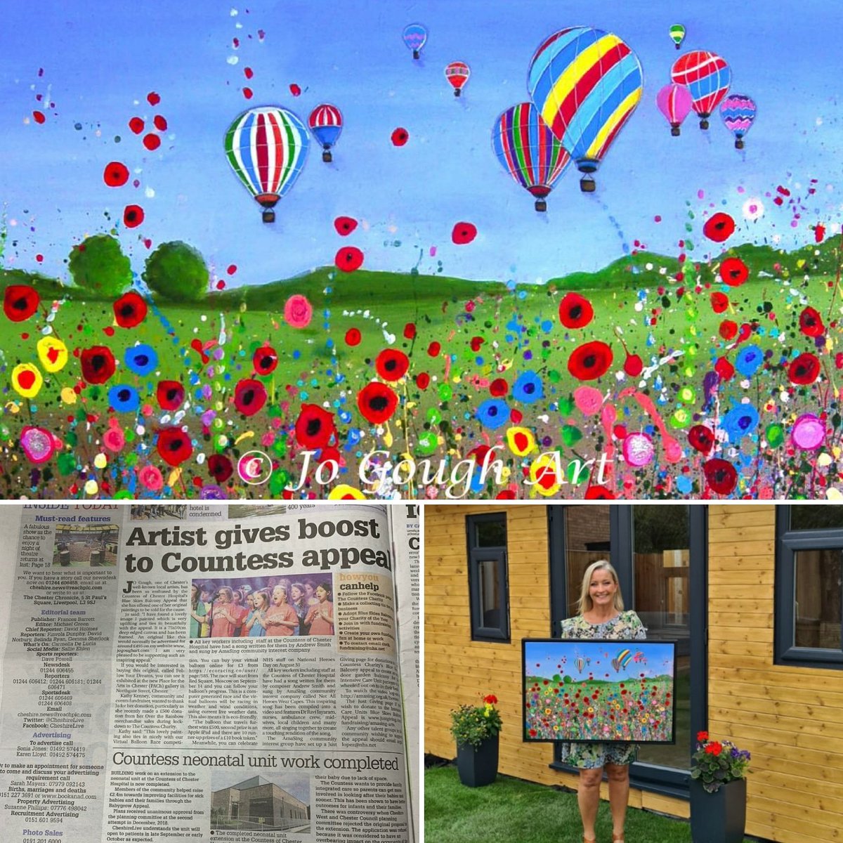 mementosofhome's tweet photo. "FOLLOW YOUR DREAMS"

Original Art Work - For sale

All proceeds from the sale will be donated to the Countess's Blue Skies Appeal.

This art work is available to view or buy from the new Place for the Arts Gallery in Northgate Street, Chester or contact  me.

#Balloons #NHS https://t.co/0BJnANOCgs