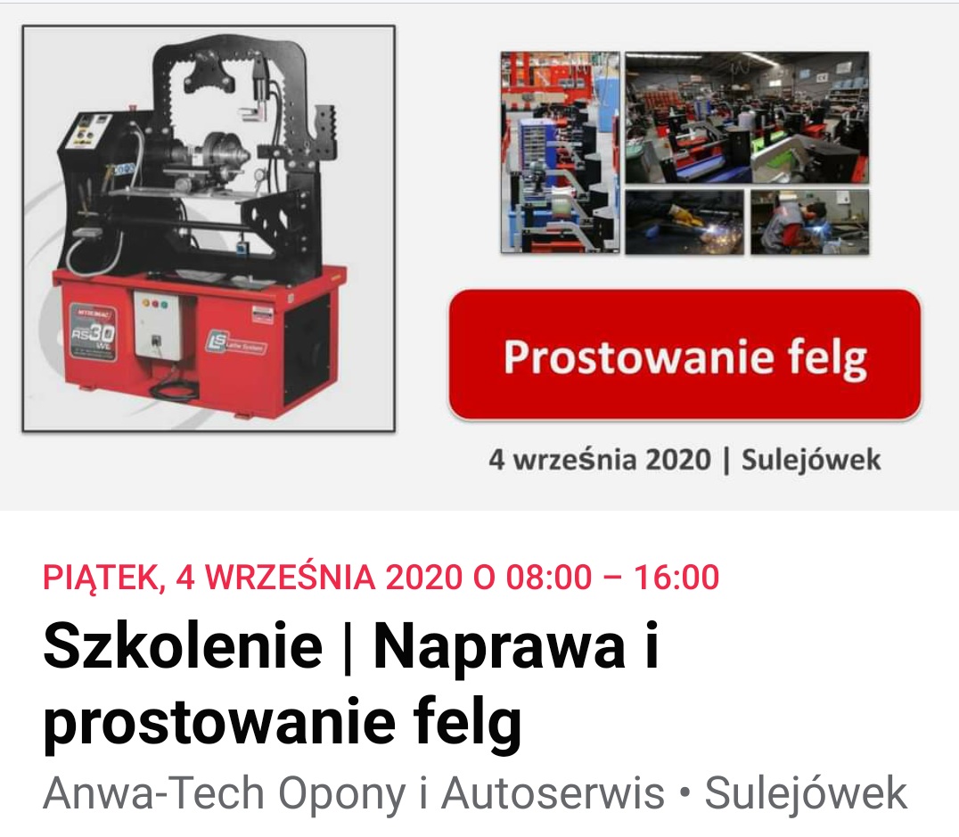 Zapraszamy na szkolenie z prostowania felg. Więcej informacji na stronie wydarzenia tutaj:
facebook.com/events/s/szkol…

#prostowaniefelg #szkolenie #anwatech #Sulejówek