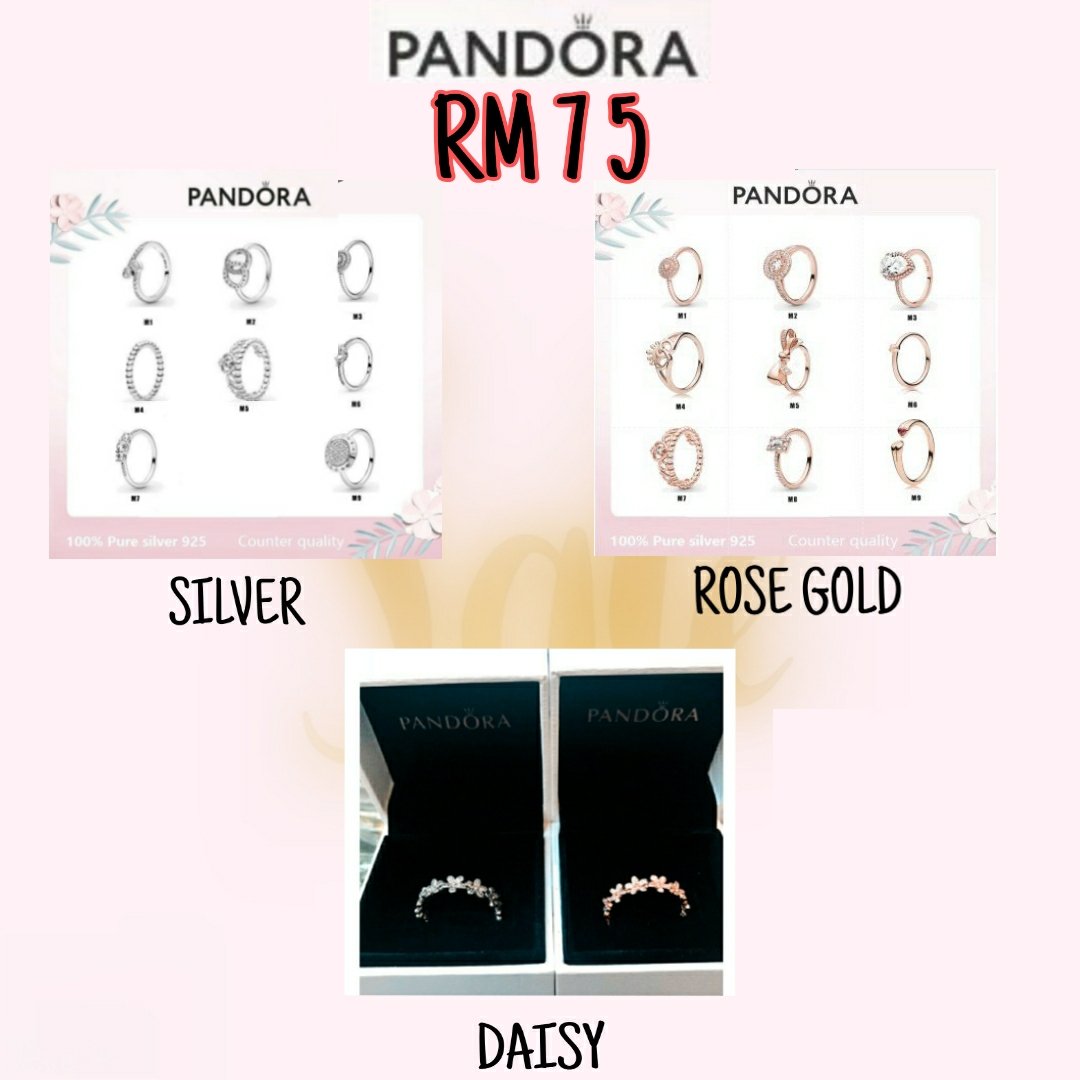PANDORA RING PURE SILVER 925 QCSILVER, ROSEGOLD, GOLDMANY DESIGNSINC BOXPRE ORDER BASIS (2-4WEEKS)DO DM ME TO PRDER OR ANY ENQUIRIES 