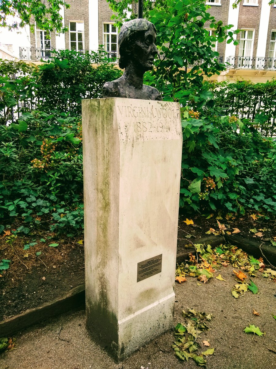 Also in Tavistock Square is a monument to Virginia Woolf, writer.  #womenstatues