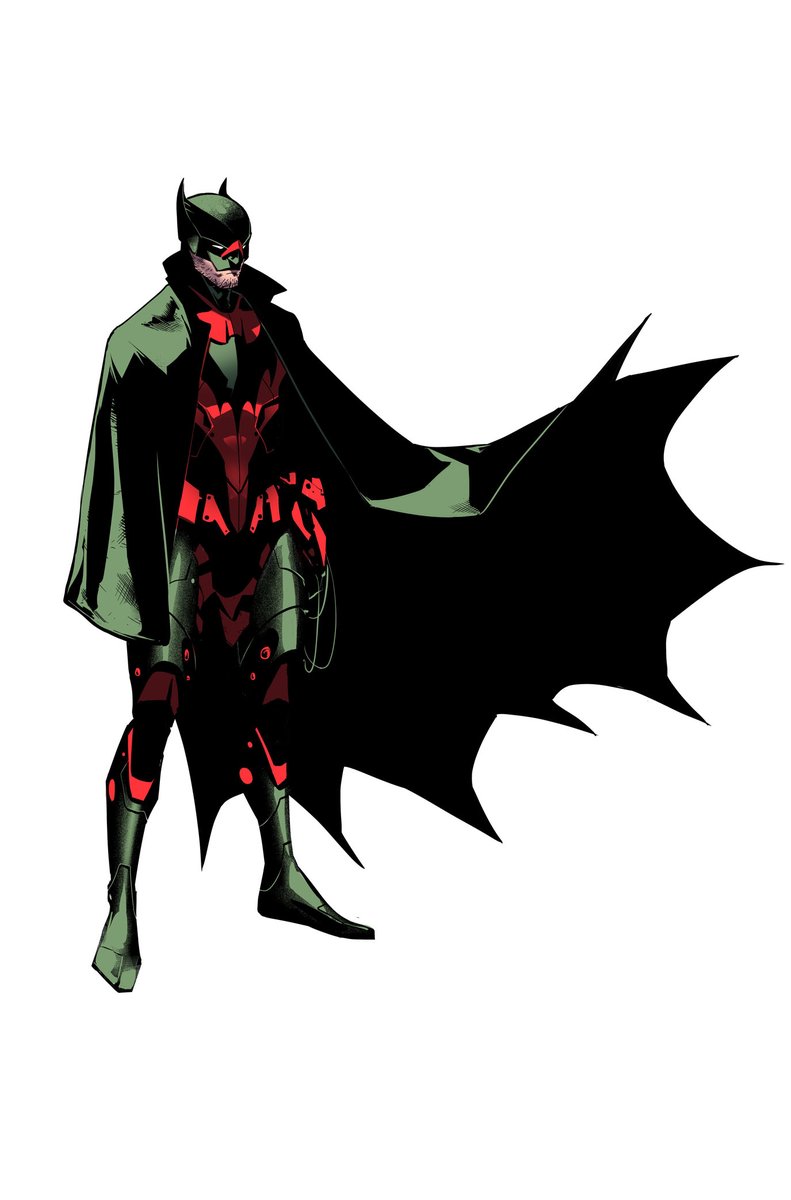 I was reviewing some old designs and I remember how important this Dick Grayson  #BATMAN   for  #Earth2Society was for me at the time, it was originally black and red, although after some tests it finally turned purple and gold. (thread..)