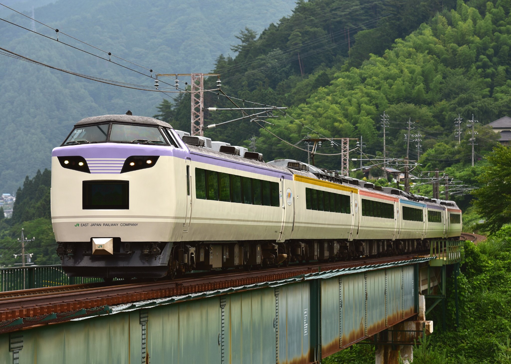 駅様 485系北越色、京都駅に久々登場