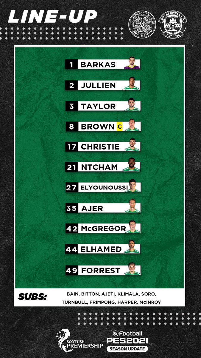 CelticFC's tweet image. Our team for #CELMOT 📋

🟢⚪️ 𝑪𝒐𝒎𝒆 𝒐𝒏 𝒕𝒉𝒆 𝑯𝒐𝒐𝒑𝒔! 🍀