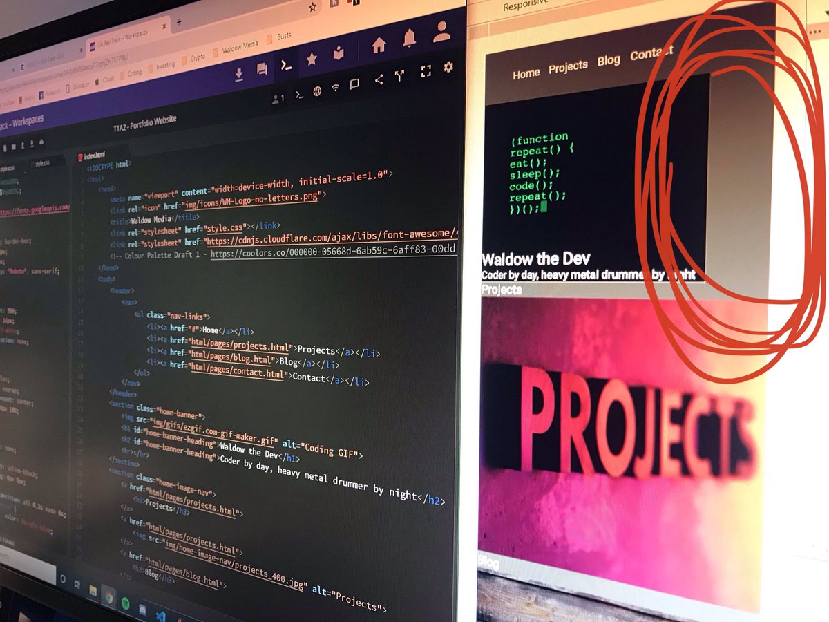 WaldowTheDev's tweet image. CSS why u do dis?! I did not tell you under any circumstances to shrink the header away from the right side of the screen!!!
#CSS #CSSfail #newbiedev #100DaysOfCode