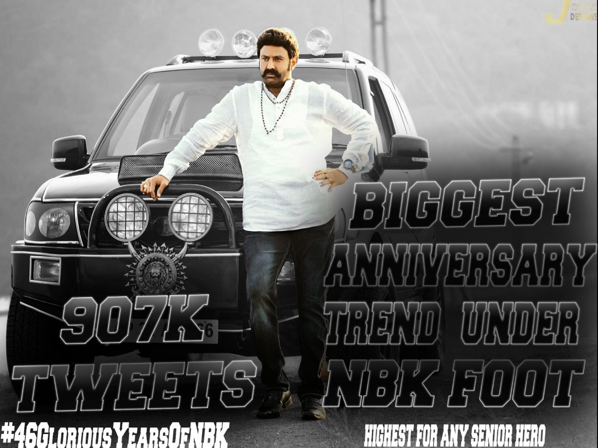 Final Count - 907K+ Tweets
120M+ Potential Reach
12.9K+ Authors

All Time Top 2 Anniversary Trend in TFI😎
Massive Trend from Oora Mass Fans🔥

#46GloriousYearsOfNBK