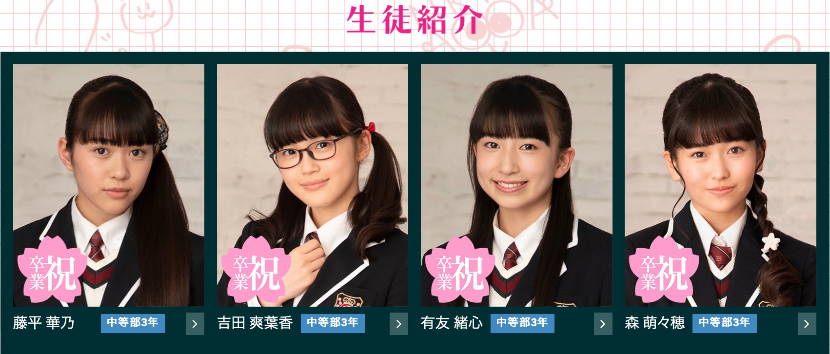 さくら学院2019年度卒業 藤平華乃 有友緒心 吉田爽葉香 森萌々穂 サイン さくら学院2019年度 藤平華乃・吉田爽葉香・有友緒心・森