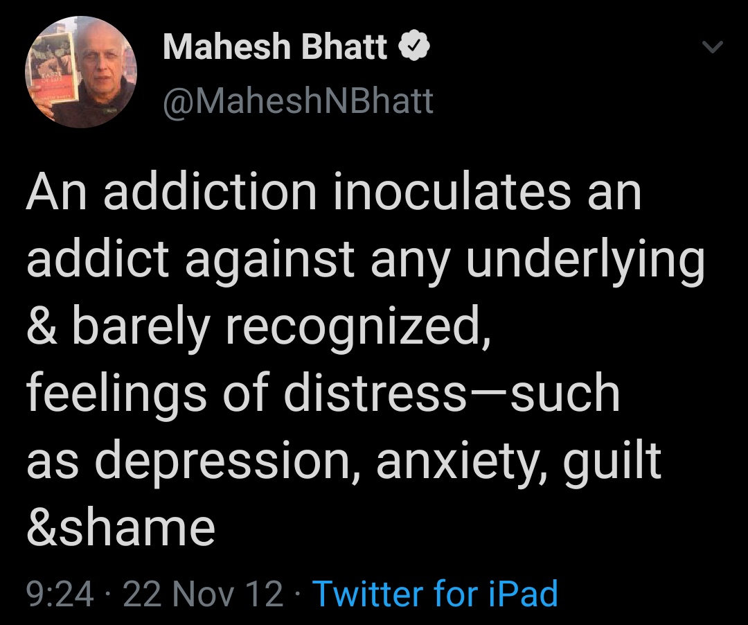 Like  @KanganaTeam said,this person repeats the "black cat in dark room" anecdote lot many timesMoreover its strange who appointed him the universal mental health expertThose deaths were still under investigation while he declared it depression & suicide quicklythread...