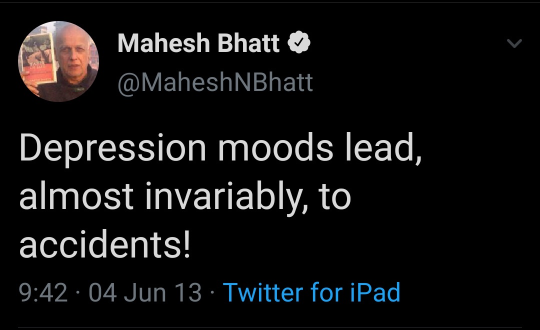 It should have been investigated why this person quickly gave lessons about Suicide & Depression soon after Jiah's mysterious death @JiahKhanJustice He made so many tweets during that time. What was his agenda ? Did someone ask him to do it ?All his tweets in this thread
