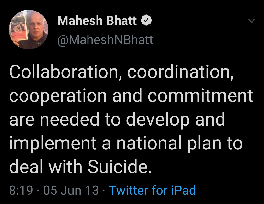 More gyaan about suicide and Depression the same day Jiah died and investigation were still on @JiahKhanJustice