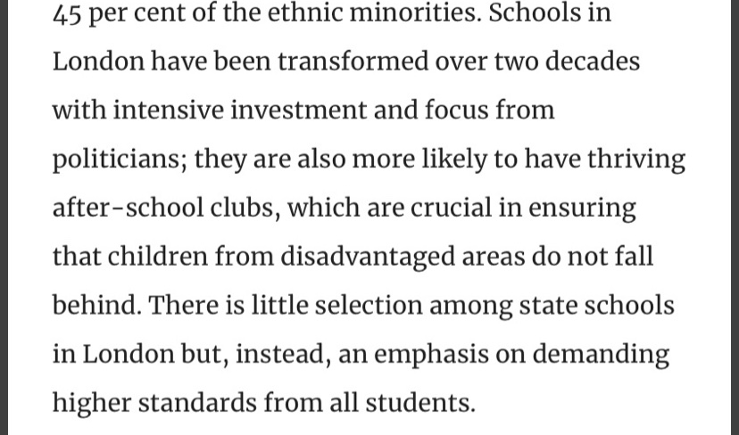 There are some ppl q-tweeting the OT in this thread who seem to have missed the point. There’s no inherent reason why London kids are doing well and Knowsley kids arent. London kids are doing well bc the government invested in those kids & in that area https://www.newstatesman.com/politics/education/2016/09/lost-boys-how-white-working-class-got-left-behind