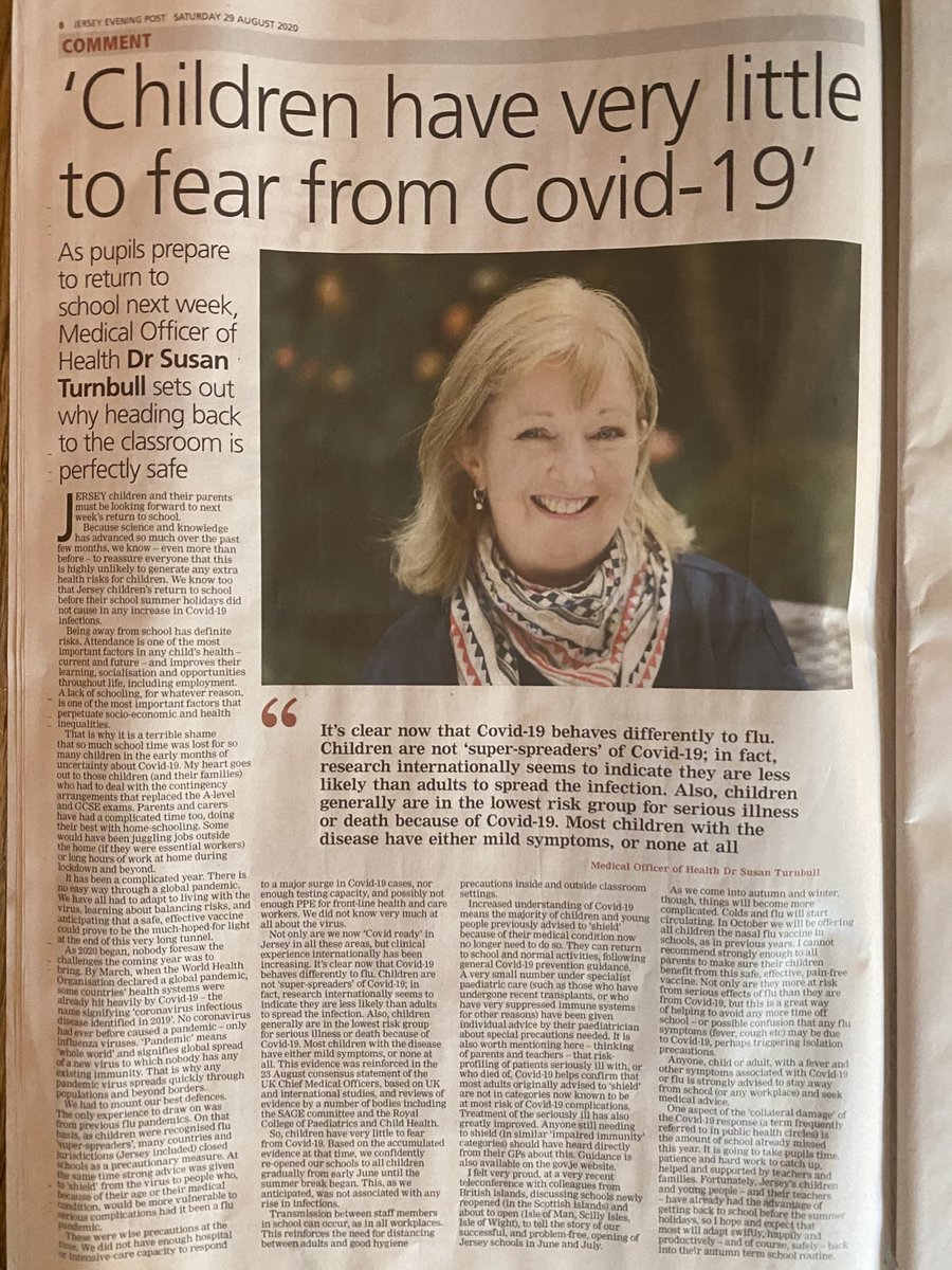 To help children, families and PH colleagues across the water ⁦<a href="/CMO_England/">Professor Chris Whitty</a>⁩: it’s gone well so far in Jersey re schools back from early June ⁦<a href="/JEPnews/">jepnews</a>⁩
