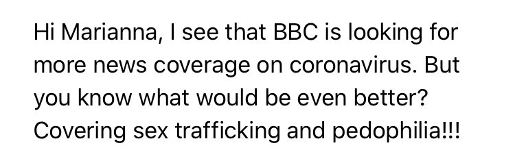 The response to my coverage of yesterday’s protests reveals the worrying number of people taken in by dangerous disinformation.Pandemic conspiracy theories are merging with QAnon - with many emailing me to explain how coronavirus is a hoax used to cover up child trafficking