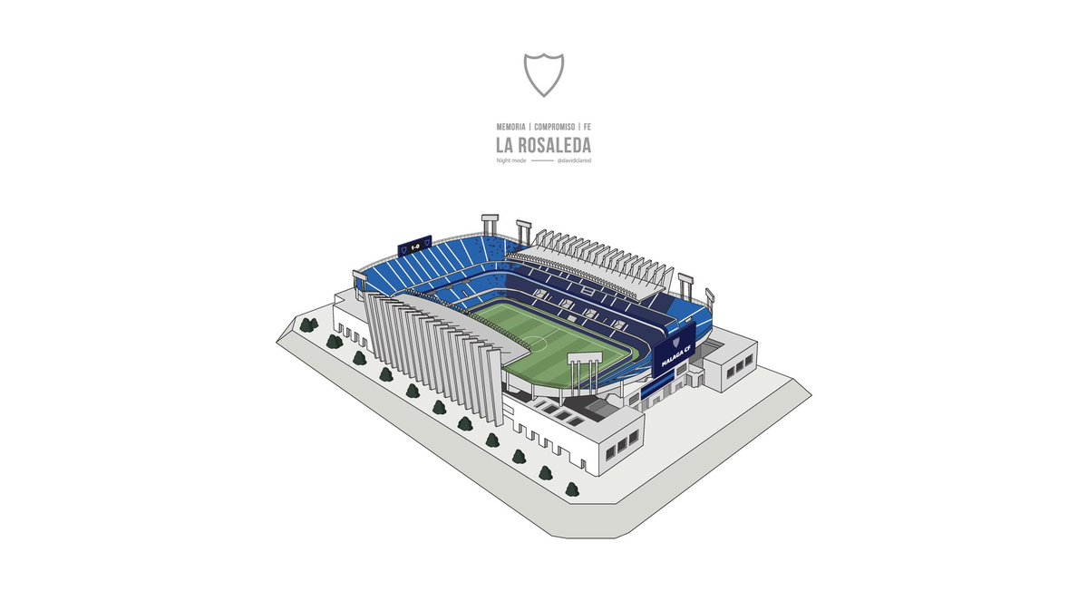 La Rosaleda. (<a href="/MalagaCF/">Málaga CF</a>) Perspectiva isométrica.
Día/Noche. #night #day #malagacf #malaga #cartoon
