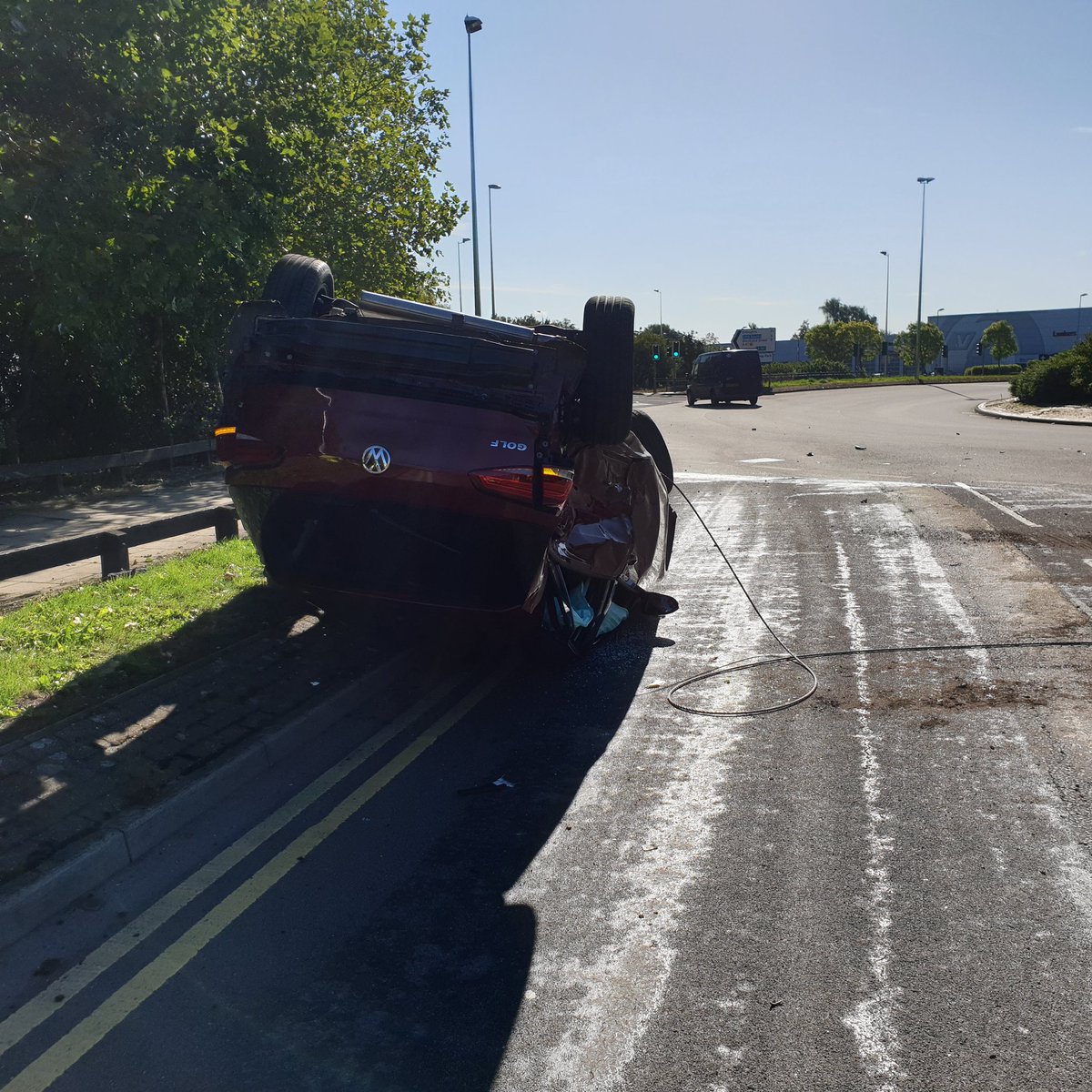 We have just attended this 2 car RTC near Star City.. 2 casualties were rescued and taken to hospital. Please drive carefully #drivetoarrive #slowdown #landrover #vwgolf