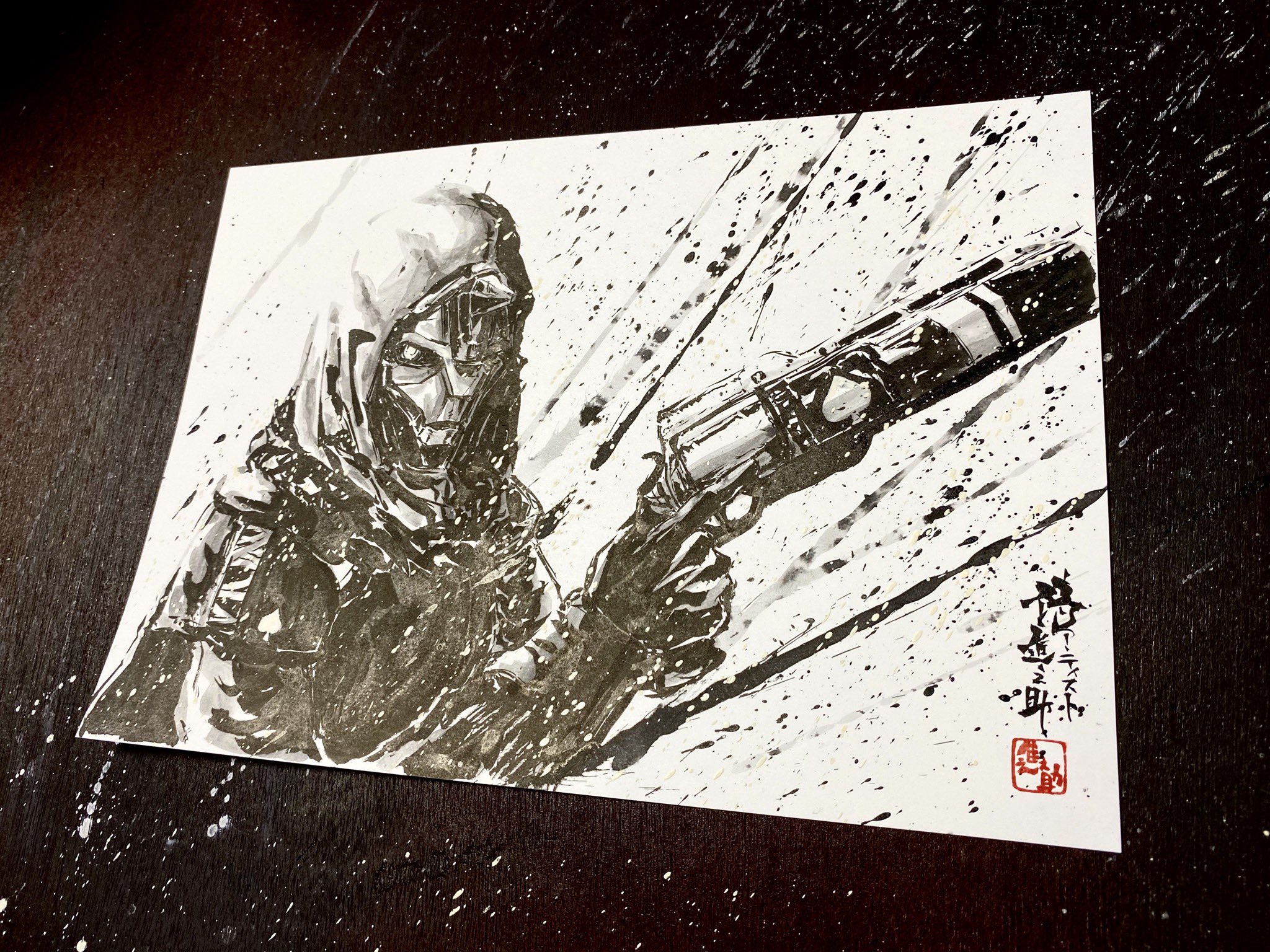 Kirasinnosuke 墨絵でdestiny2メインキャラ ケイド6を切り札付きで描いてみたよ もちろん一発がき Destiny2 ケイド6 切り札 Ps4 筆塾 Youtube T Co Hwg7wwgtio Twitter