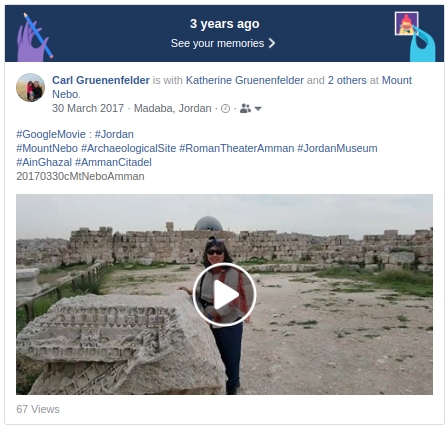 fbm20170330a - #ThreeYearsAgo
#GoogleMovie : #Jordan
#MountNebo #ArchaeologicalSite #RomanTheaterAmman #JordanMuseum #AinGhazal #AmmanCitadel.