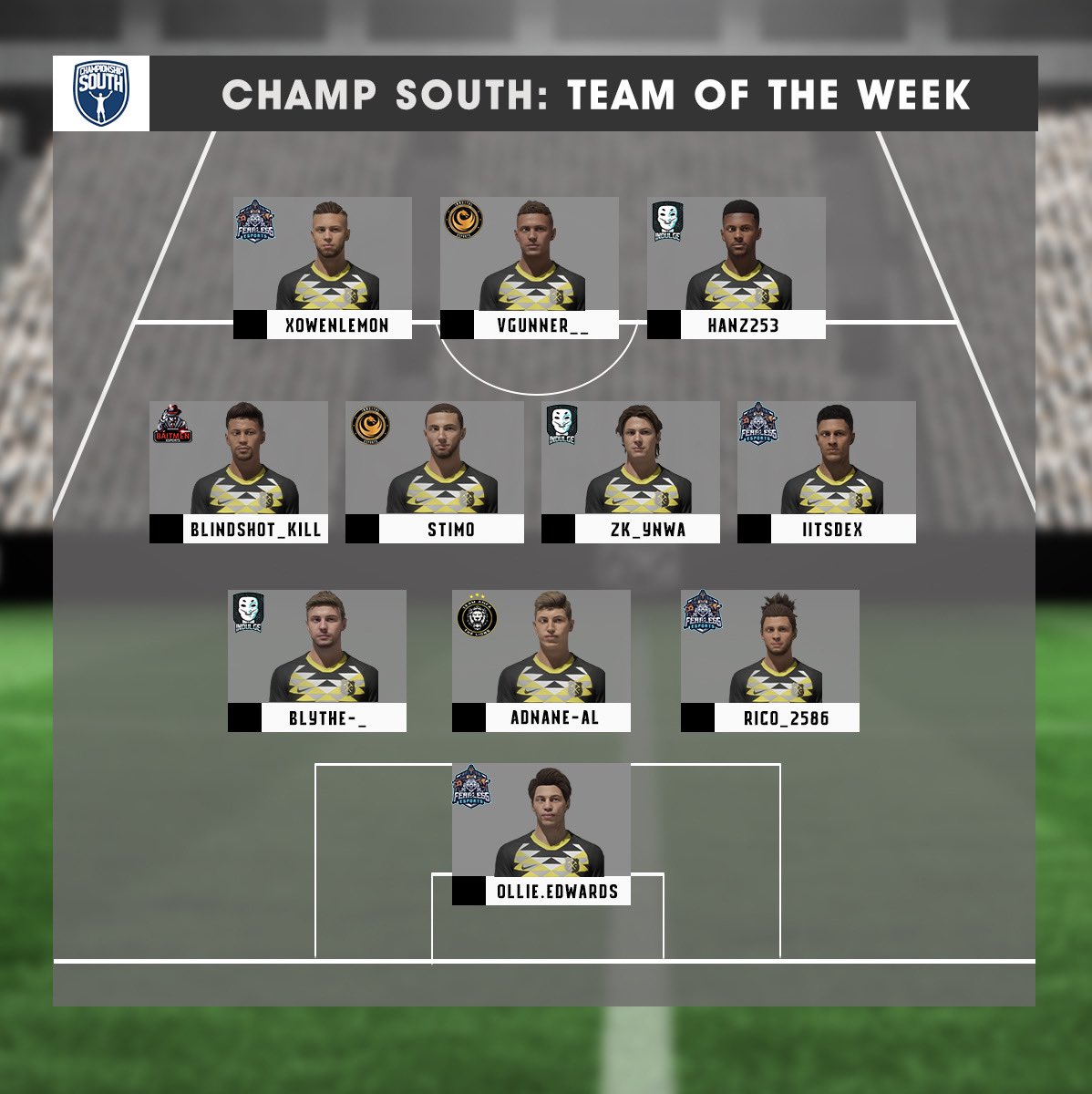 Virtual Pro Gaming (@officialvpg) on Twitter photo π₯| Team of the Week
π| Premier North, Premier South, Championship North and Championship South! 
Congratulations to all players who made it into this weeks TOTW! 
#VPG #ProClubs #TOTW π₯| Team of the Week
π| Premier North, Premier South, Championship North and Championship South! 
Congratulations to all players who made it into this weeks TOTW! 
#VPG #ProClubs #TOTW