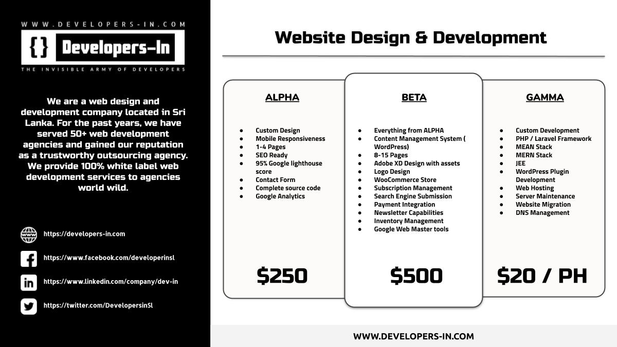 DevelopersinSl's tweet image. We build custom websites with unique design and content management capabilities. From simple static websites to large scale e-commerce web apps with all the tools, you'll need to easily manage your web app without a developer.
#Webdesign #webdevelopment #WordPress #php