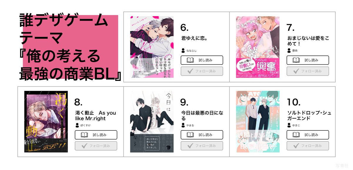 haluka_miso's tweet photo. ☆誰デザ最強BL☆
こちらの #これが俺たちの最強BLだ に参加しました！
自分は『渇く動止 As you like Mr.right』を
作画させて頂けて、ド性癖すぎてぶっ飛んじゃいました🌋
主催の紗音さん本当にありがとうございました🌸❤️✨
ぽくすけのキャラデザはどれか当ててくださいね〜〜🙌 https://t.co/TrcBkXgaqs