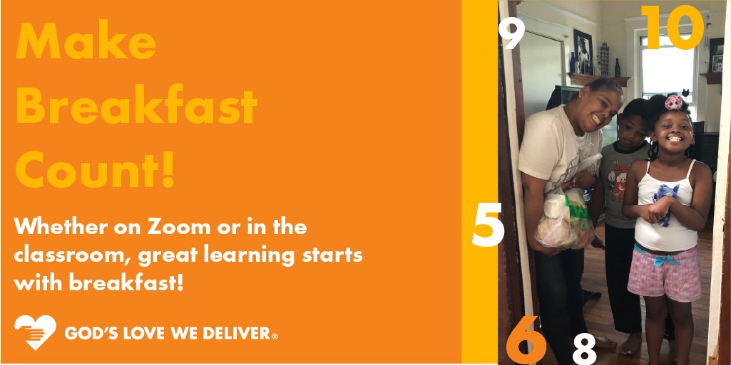 godslovenyc's tweet photo. Join us to #MakeBreakfastCount -- whether our clients' children are headed to the classroom or class Zoom, they need breakfast to help them start the day off right. Every $5 funds a healthy breakfast for them, and $25 funds an entire week! Give today: https://t.co/M7a4DDJLI5 https://t.co/QG0h1lzgGI