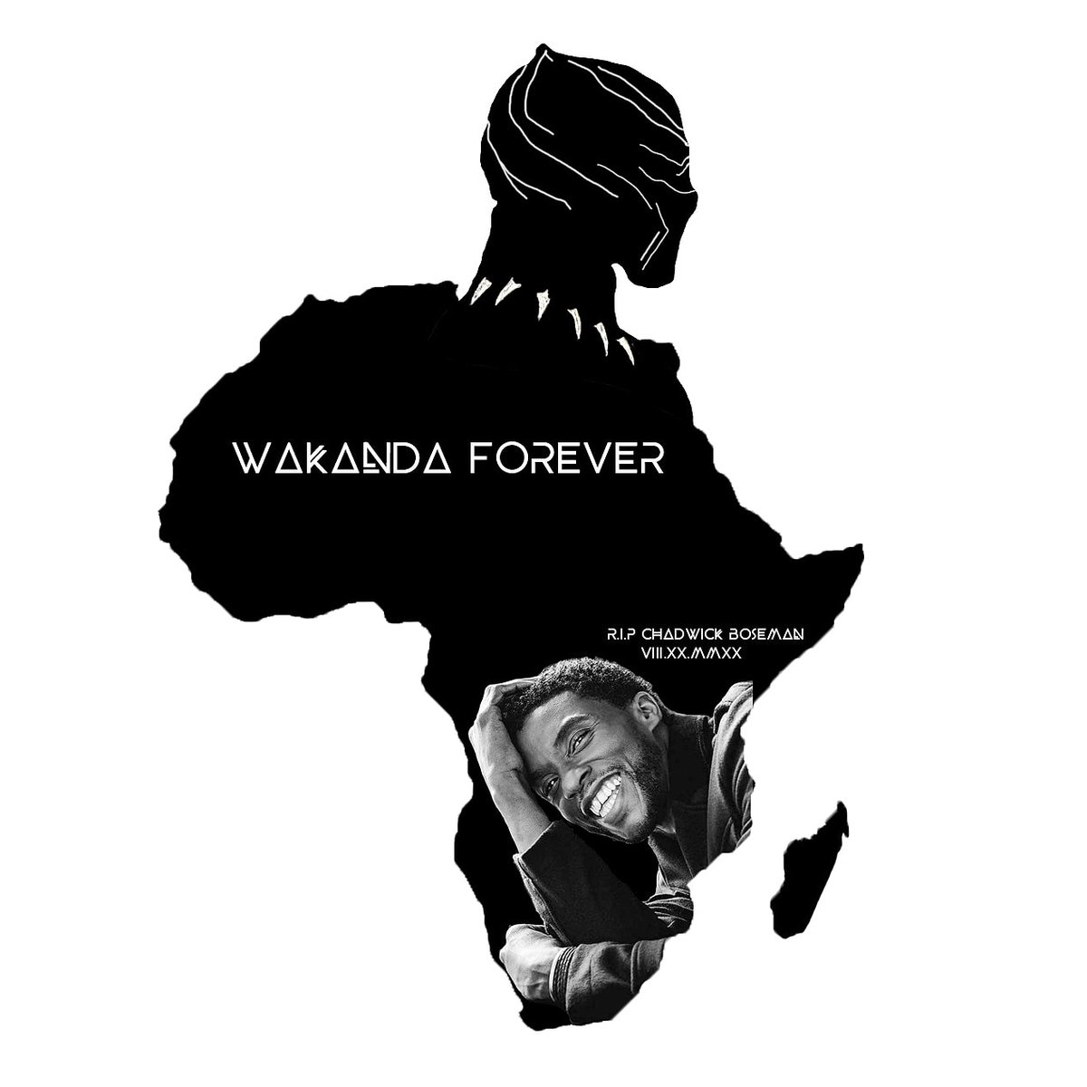 jkamil_'s tweet photo. You aren't just another Marvel character. You're a real life superhero. You have touched everyone around the world. You'll never be forgotten, R.I.P @chadwickboseman Wakanda Forever X

#BlackPantherWatchParty
#ChadwickForever
#ChadwickBosemanForever
Designed by @jkamil_ https://t.co/KCRDwewlie