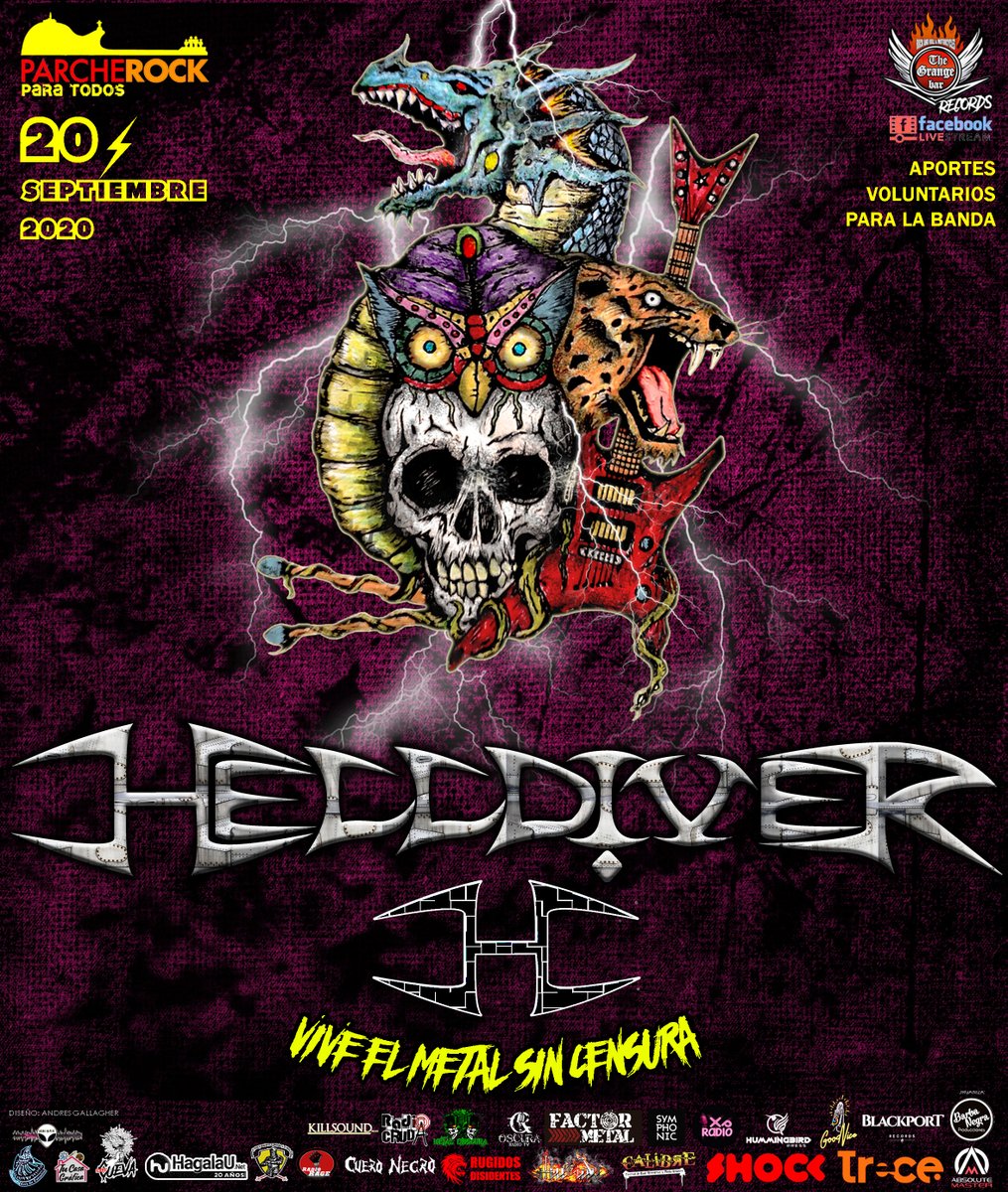 henryrage's tweet photo. Sonidos locales con @helldivermetal y @FireDragonCol en el #ViveElMetalSinCensura de @ParcheRock 20 de Sep en facebook, junto @thegrangebarbog https://t.co/7MW6rkQalR