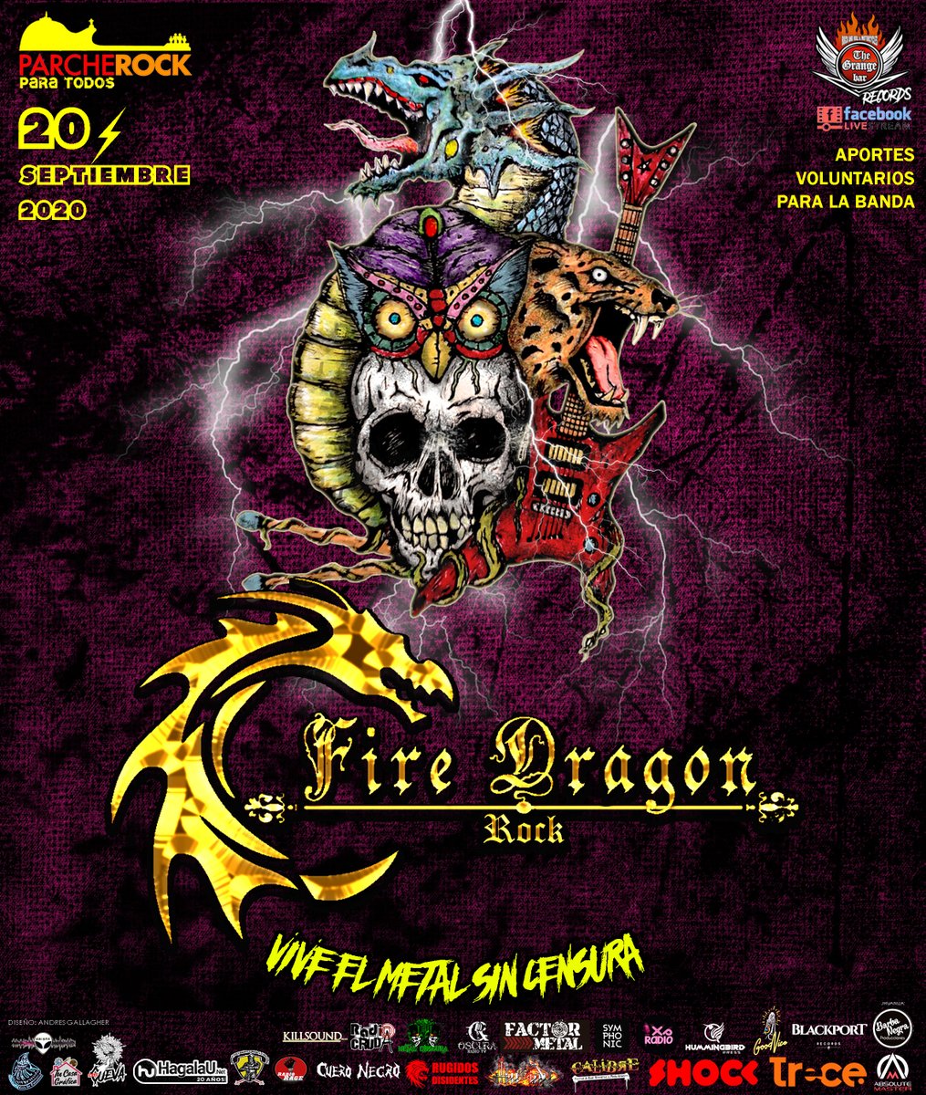 henryrage's tweet photo. Sonidos locales con @helldivermetal y @FireDragonCol en el #ViveElMetalSinCensura de @ParcheRock 20 de Sep en facebook, junto @thegrangebarbog https://t.co/7MW6rkQalR