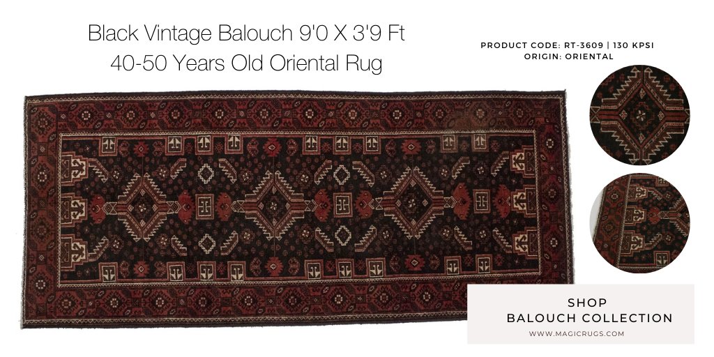 Fresh Antique Find!
Our latest vintage arrivals! 9'0 X 3'9 Tribal Balouch, black and dark shades perfect for #rusticdecor
Shop this look at: bit.ly/2OZ82sK
#kitchenrunner