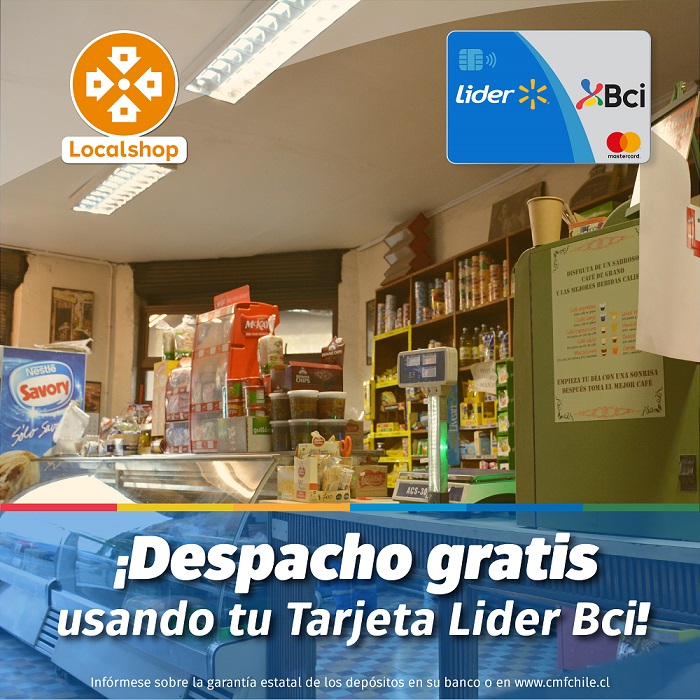 ¡Despacho Gratis con Líder Bci!

Usa tu Tarjeta de Crédito Líder Bci en Localshop y obtén todos los días un despacho gratis, directamente de tu local de barrio!

#Barrio #VidadeBarrio #almacen #lider #localshop