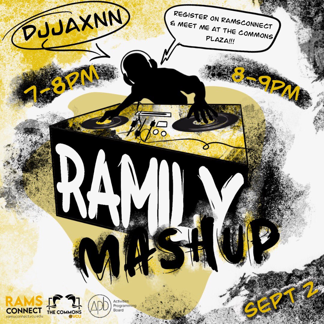 On Wednesday September 2nd we are hosting Ramily Mashup at the Commons Plaza! There will be game show activities and a live DJ at the two sessions with a cap of 50 people for each. Register through Ramsconnect with the link in our bio or the link below:

cglink.me/r738244
