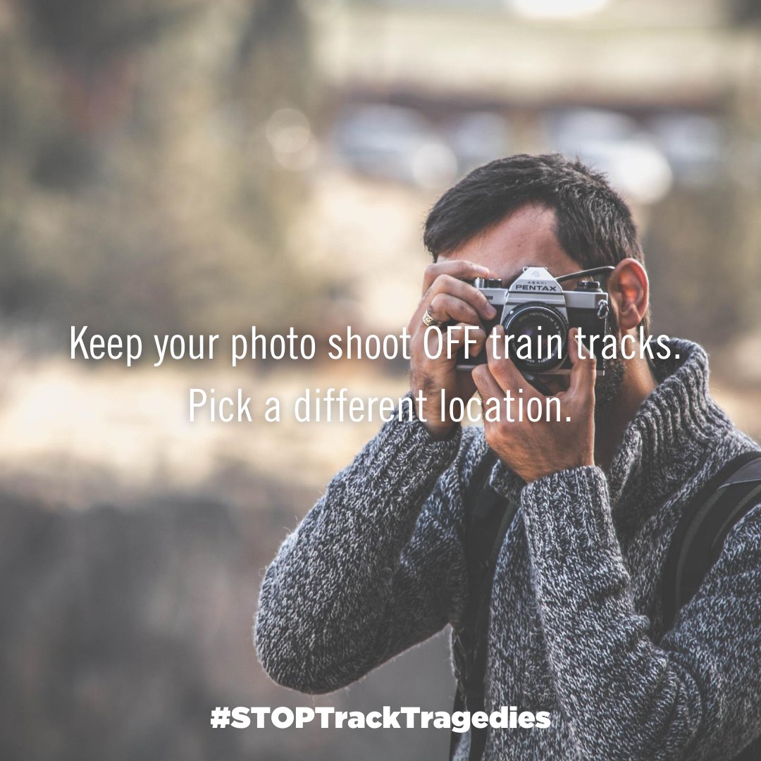 olinational's tweet photo. Look at it through another lens:  If you're a professional photographer, pick a different backdrop. Taking photos on train tracks is illegal and dangerous. #STOPTrackTragedies https://t.co/oqUgY7zcqU