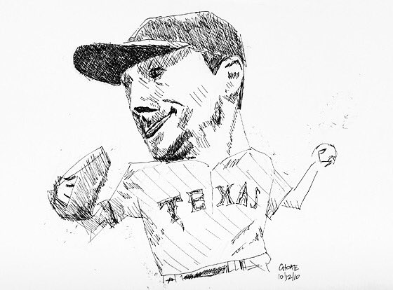 Happy Birthday to one of my all time favorite pitchers, Cliff Lee. This drawing is an oldie but a goodie. 