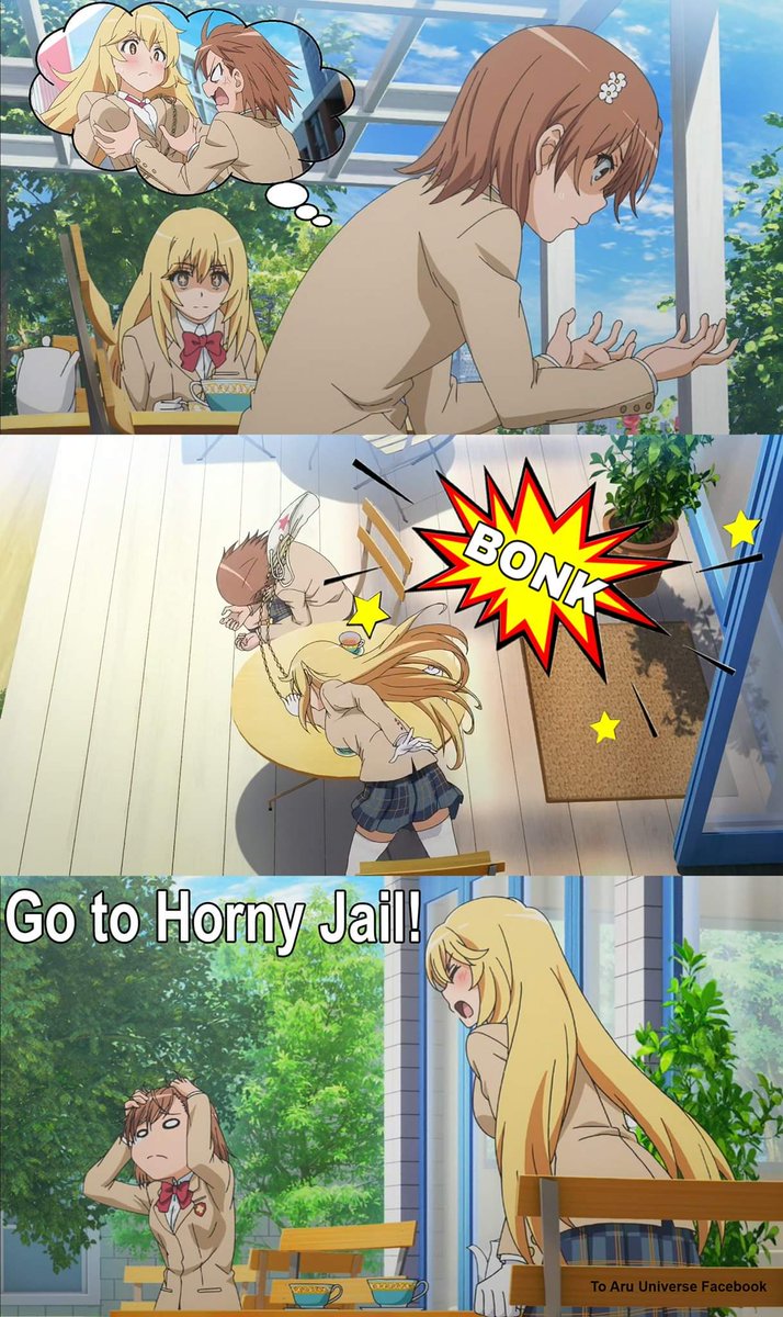 OneWhoPurifies's tweet photo. BONK! Go to Horny Jail, Mikoto! https://t.co/dwbiDQ7612