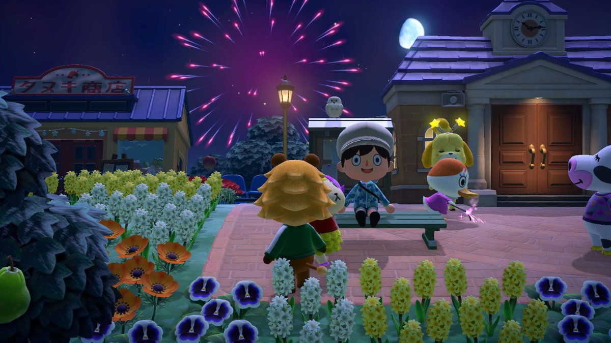 TaKaDeLonge's tweet photo. 花火が終わると聞いて久々に。
 #どうぶつの森 #AnimalCrossing #ACNH #NintendoSwitch https://t.co/B6Hyjf0GAH