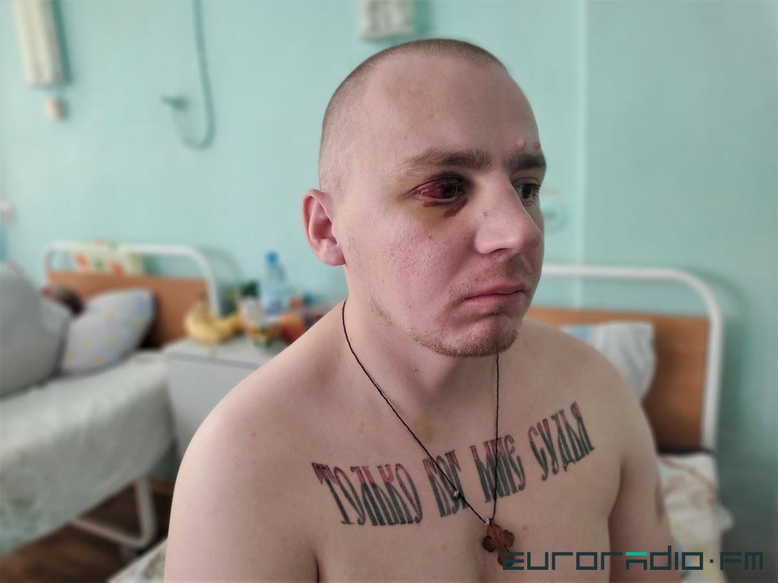 'Everybody was on their knees, hands behind heads. The guys were severely beaten, the whole room was covered in blood. I could hear terrible cries: people were pleading for help'Aliaksandr Lukjanski