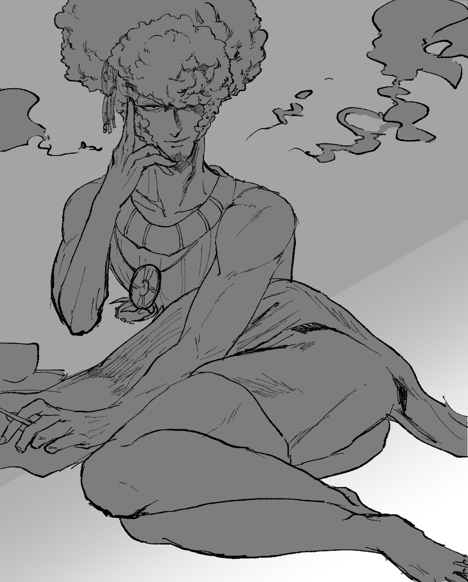 私もアガレスがタバコ嗜んでる絵一枚描いたことアル 