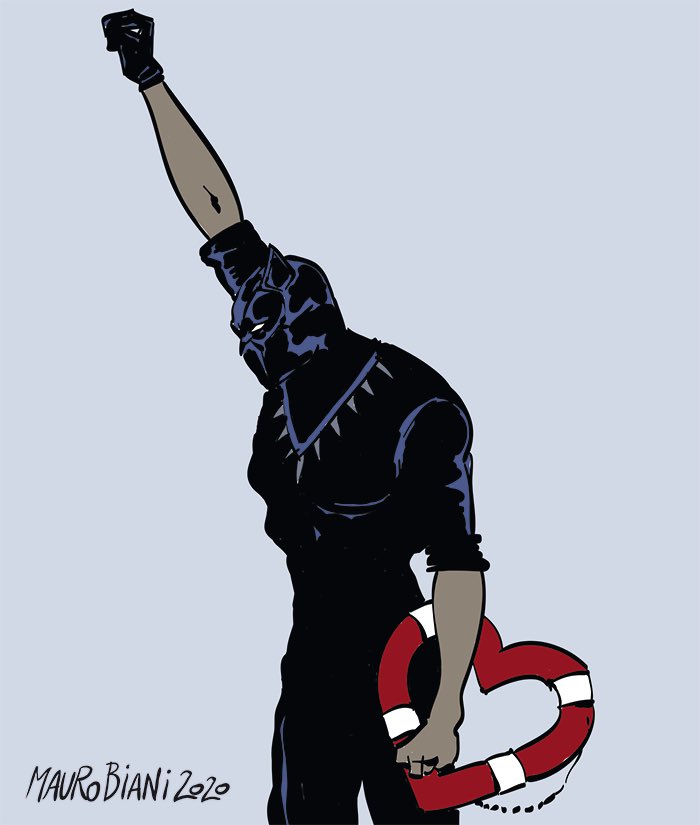 #ChadwickBoseman 
#BlackPanther ￼ 
#WakandaForever 
#TommieSmith
#Banksy
#LouiseMichel #migranti #BlackLivesMatter ￼ Oggi per @repubblica