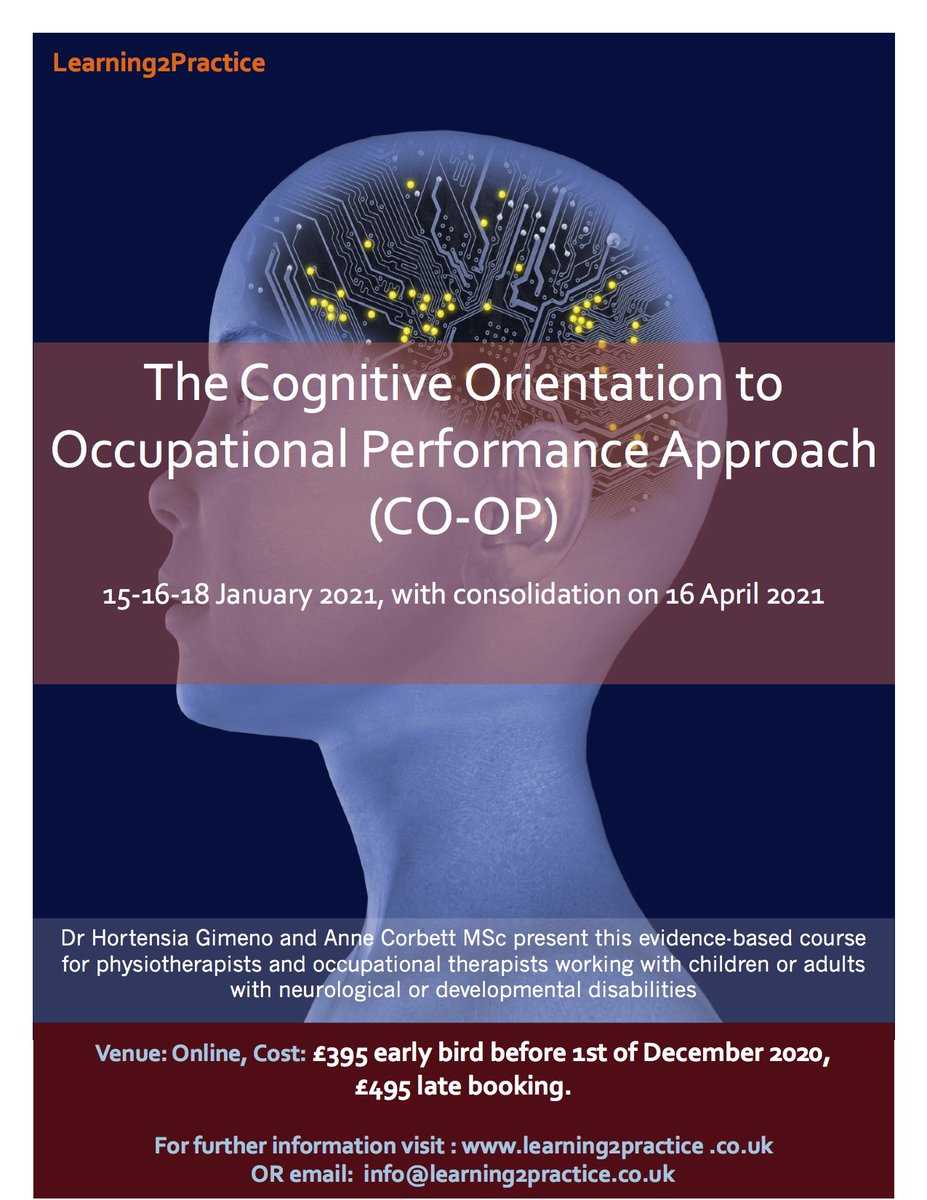 Interested in the CO-OP Approach? Training course now available in the UK! Will be delivered online by <a href="/AnneCorbett12/">Anne Corbett</a> and myself. Early bird £395 @RobTheOT and <a href="/DanWaldronOT/">Dan Waldron OT</a> hope to see you there! @academy_coop <a href="/RCOT_CYPF/">RCOT CYPF</a> please RT!