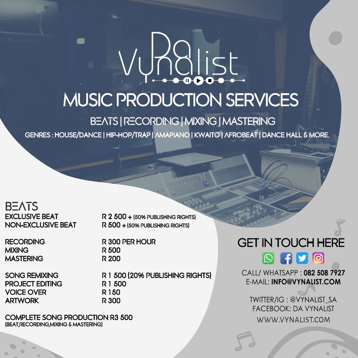 Vynalist_sa's tweet photo. My Next Client Could be on your TL Please Retweet #KellyKhumalo #Producer #JusticeForSenzoMeyiwa #SundayMotivation #coronavirus #BackToSchool2020 #SundayThoughts https://t.co/jfPp8RjFpn