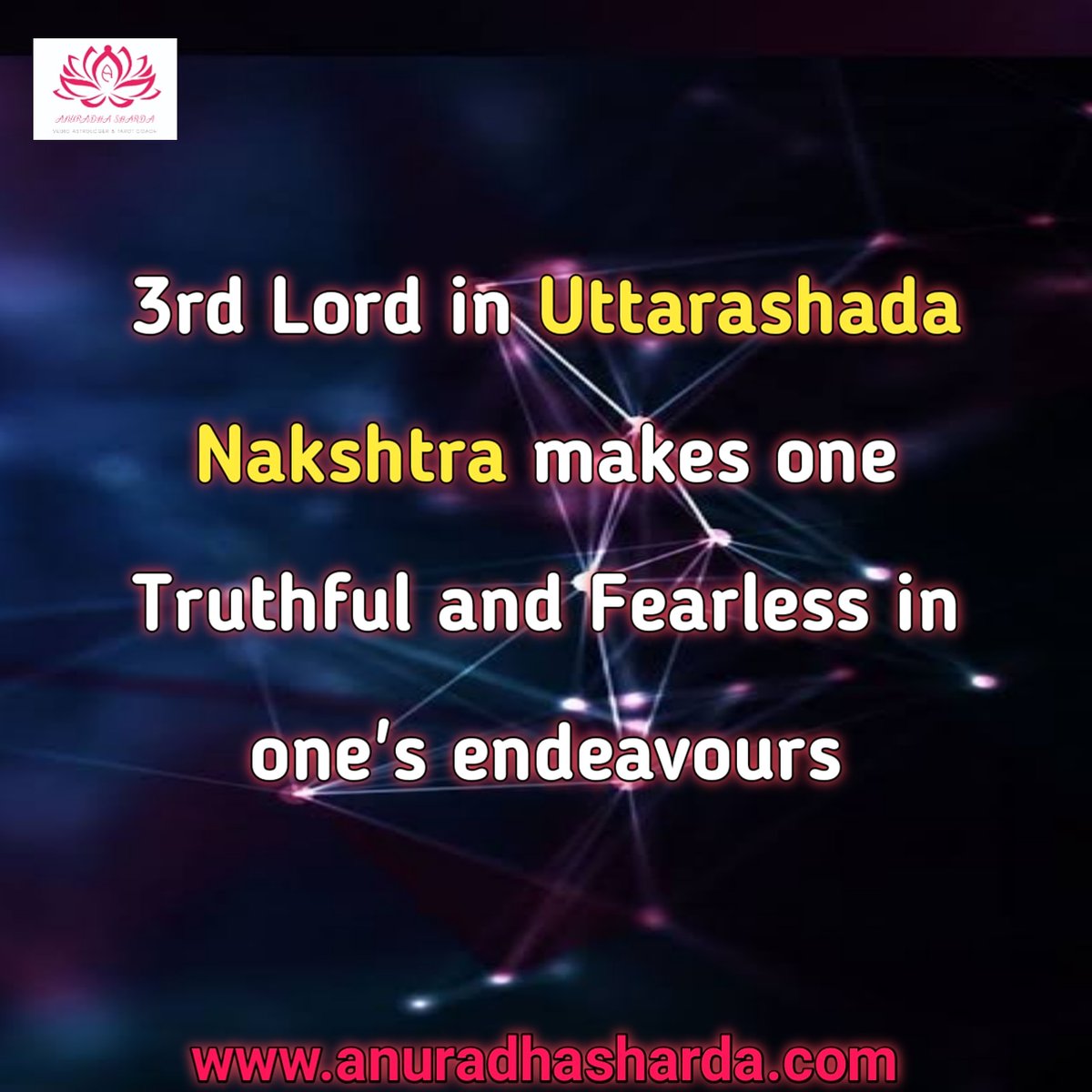 ShardaAnuradha's tweet photo. #Nakshatra #Uttaraashada #Vishwadevtas #sterlingqualiltes #truth #fearless #happiness #3rdLord 

3rd Lord in Uttarashada makes one Truthful and Fearless in one's endeavours. https://t.co/UBqNDQyOpQ